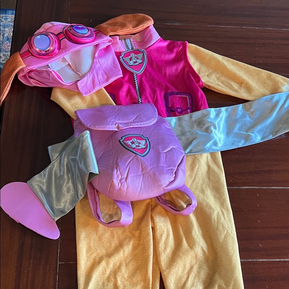 Skye Paw Patrol Kids Costume with Goggles and Backpack